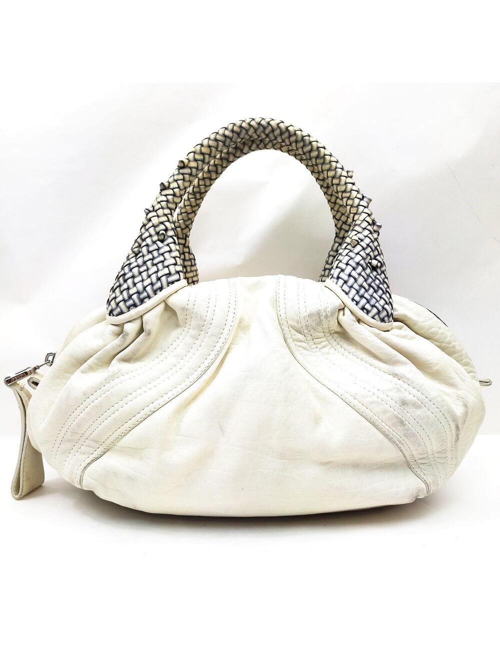 Fendi Hand Bag White Leather 1069319